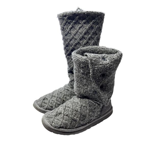 UGG Women's Winter Boots Lattice Cardy 3066 High Round Toe Gray Sz 6 - Picture 3 of 9